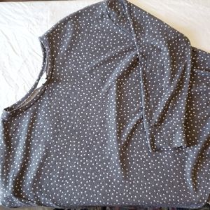 Grey and White Polka dot drop shoulder sweater